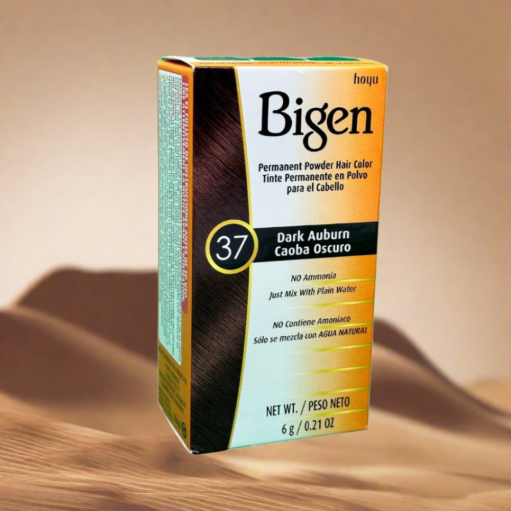 Bigen Permanent Powdered Hair Color 37 Dark Auburn, 6g / 0.21oz