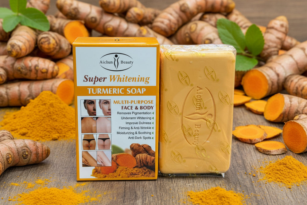 Aichun Beauty Turmeric Super Whitening Soap  Multipurpose Face & Body 300 Grm