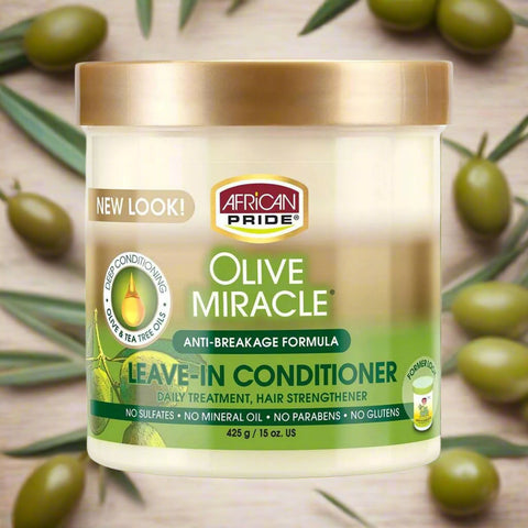 African Pride Olive Miracle LEAVE-IN Conditioner CRÈME 15 oz