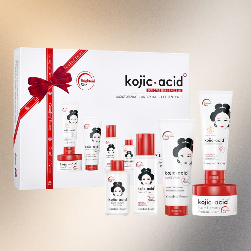 Kojic Acid Complete Skin Care Set – Cleanse, Tone, Treat & Protect (5-Piece Routine)