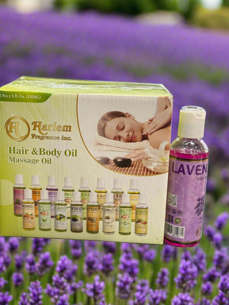 Harlem Fragrance Hair & Body Massage OIl  Lavender 5 Oz 150 Ml