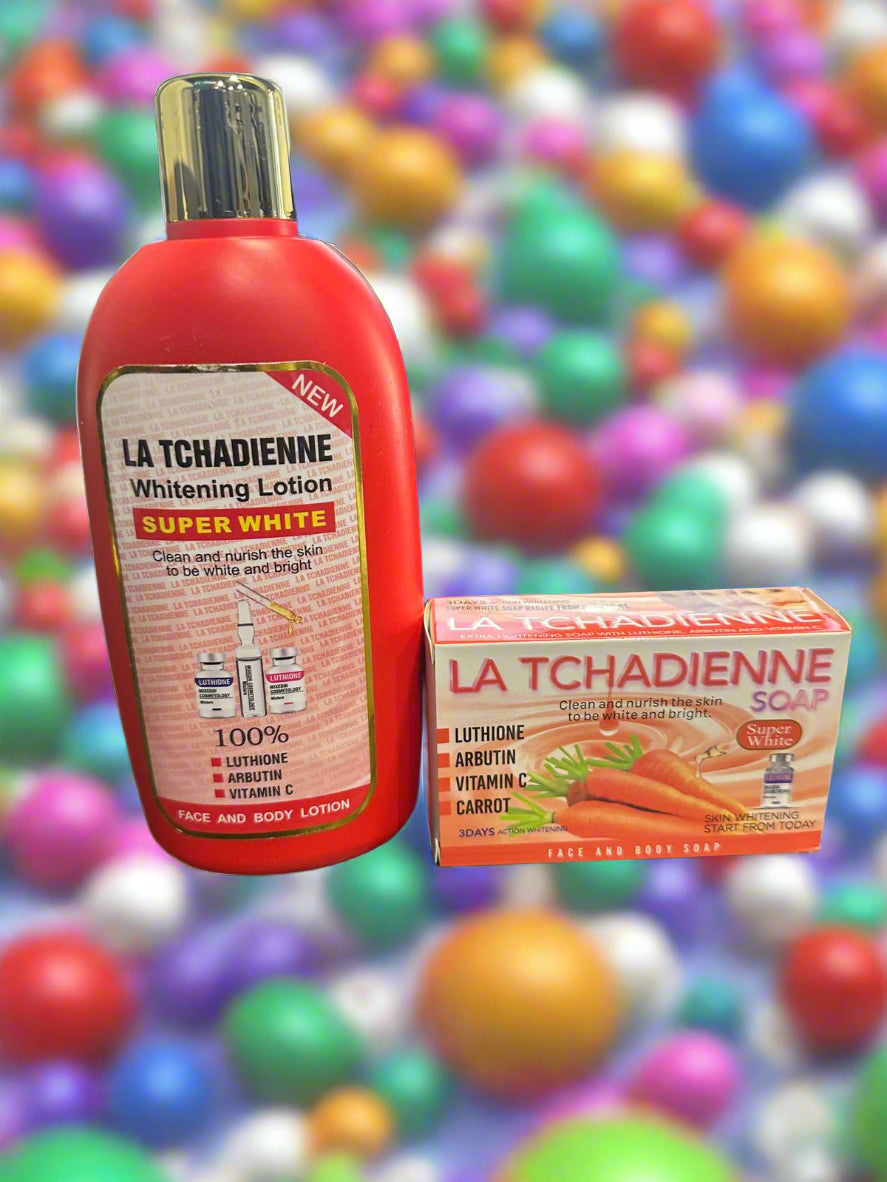 LA Tchadienne Whitening Lotion Super White Face and Body 500 Ml And Soap