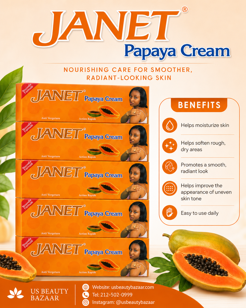 Janet Paapaya Tube Cream Pack of 10