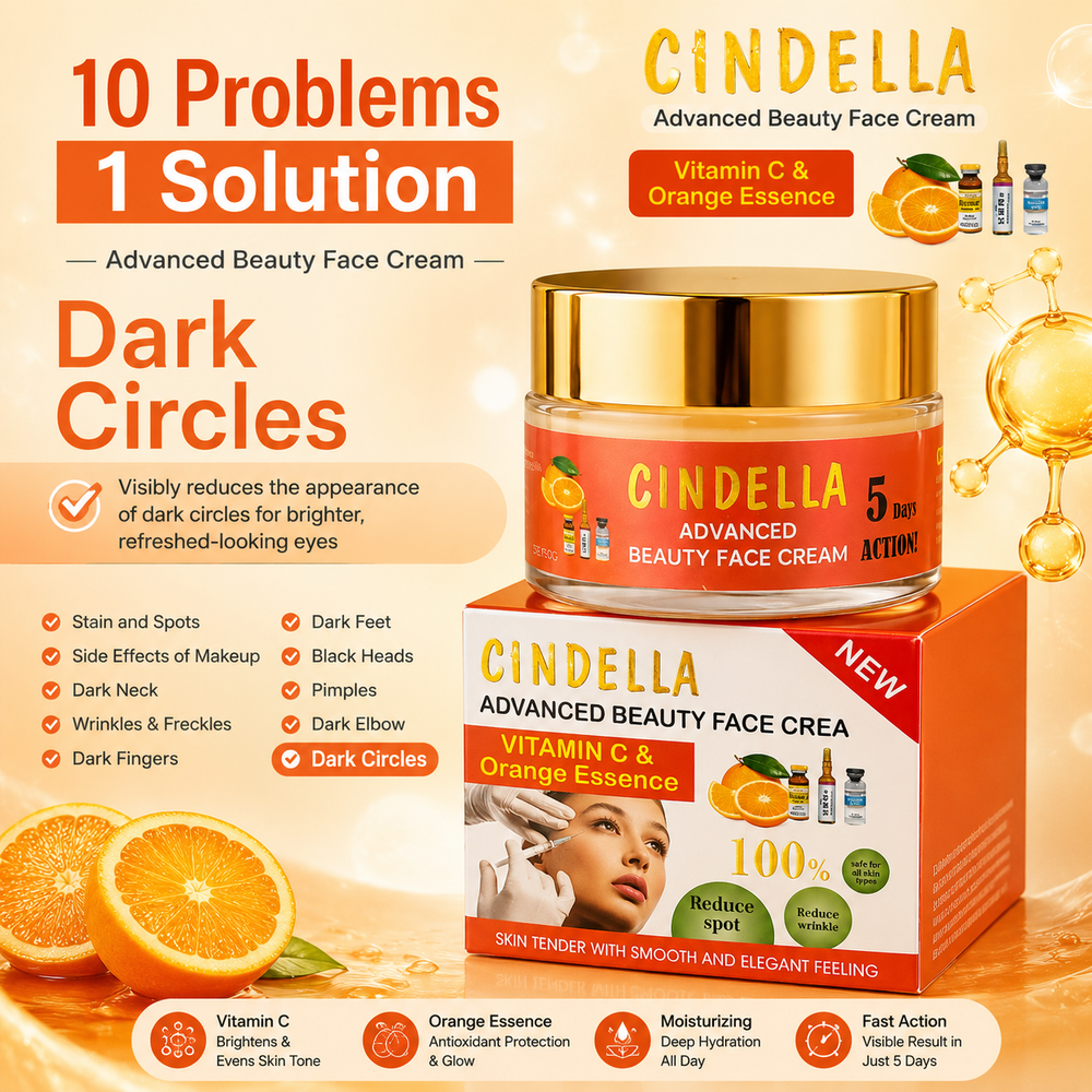 Cindella Advanced Beauty Face Cream – Vitamin C & Orange Essence -50 Grm 10 Problems 1  Solution