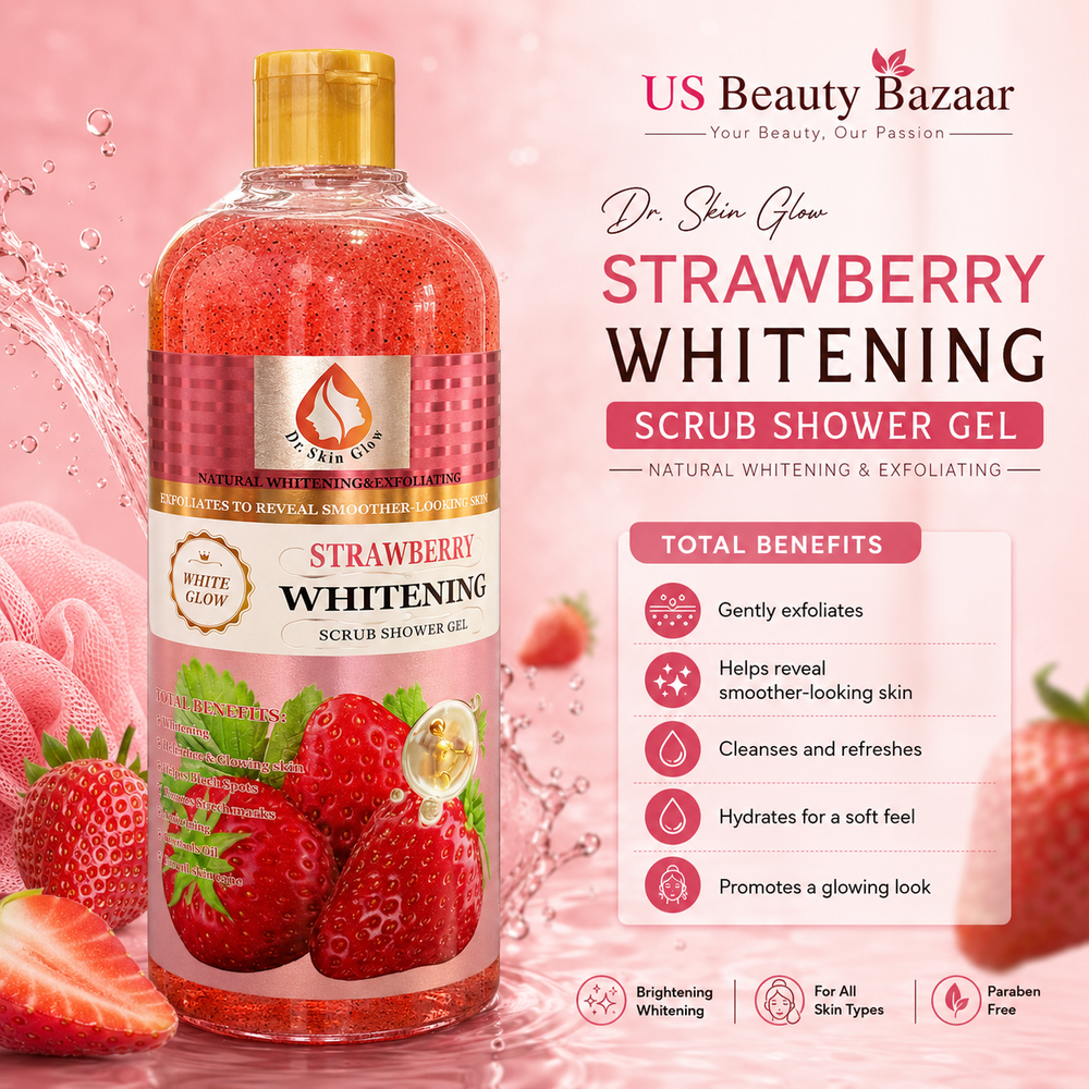 Dr. Skin Glow Strawberry Whitening Scrub Shower Gel  Size: 1000 ml