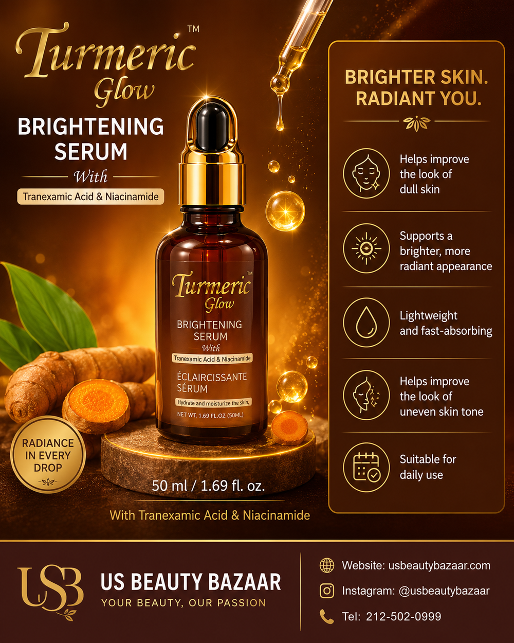 Turmeric Glow Brightening Serum  Size: 50 ml / 1.69 fl. oz.