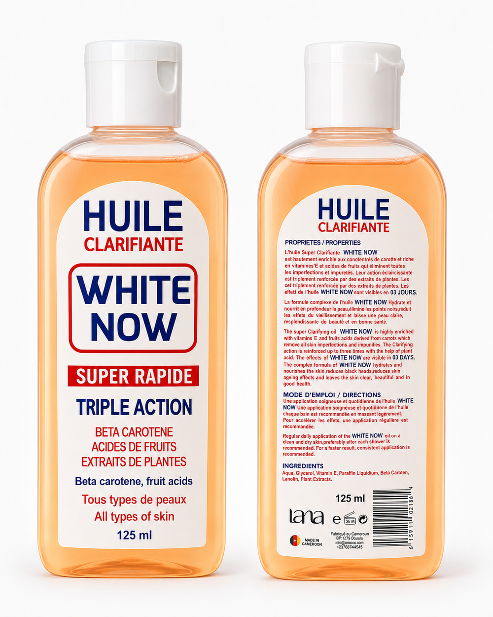 White Now Huile Clarifiante Super Rapide – Clarifying Oil, 125 ml.