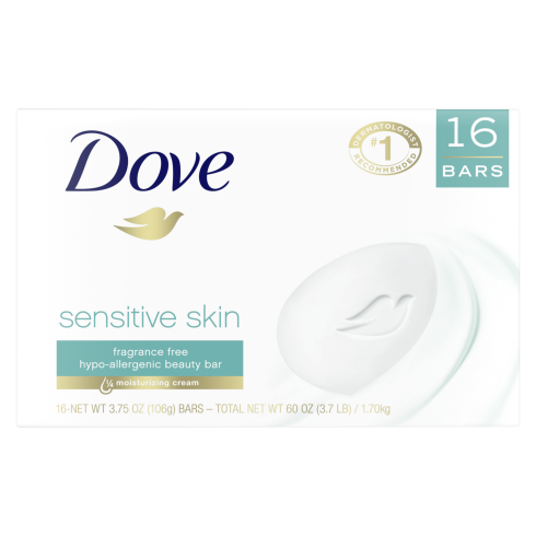 Dove Sensitive Skin Beauty Bar 4oz 16 Bar