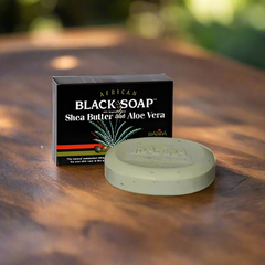 Madina African Black Soap Shea Butter and Aloe Vera 3.5 oz pack of 6