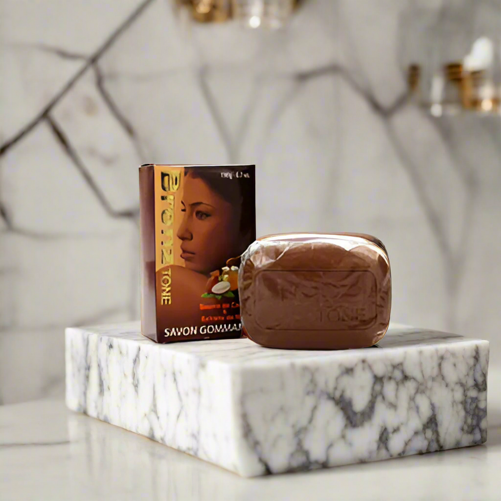 Expiring Mar-2027 Bronz Tone Exfoliating Soap with Cocoa Butter & Honey 6.7 oz Clearance