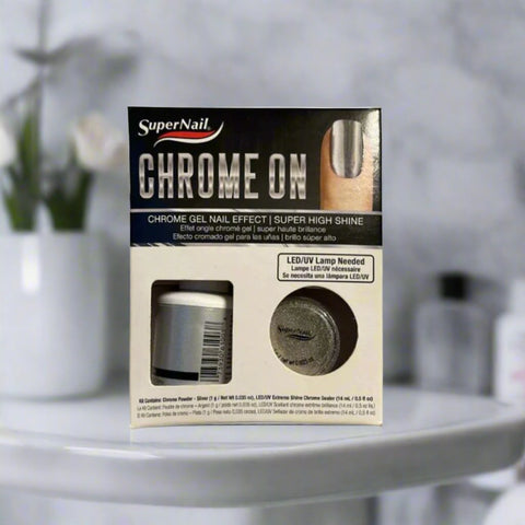 SuperNail - Chrome On - Silver Gel Nail Effect Kit 14ml | 0.5floz