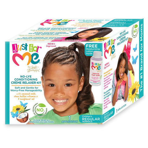Just For Me No-lye Regular Conditioning Creme Relaxer Kit